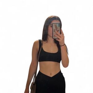 Edikted Black Ribbed Crop Top